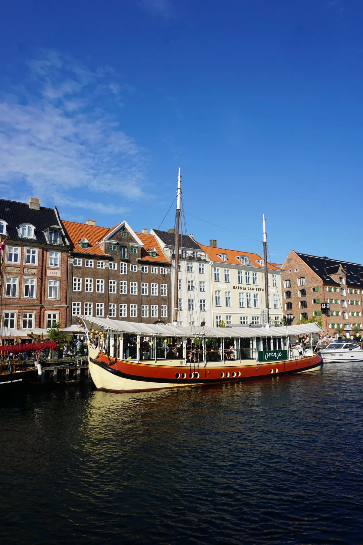 A traditional ship at Nyhavn in Copenhagen