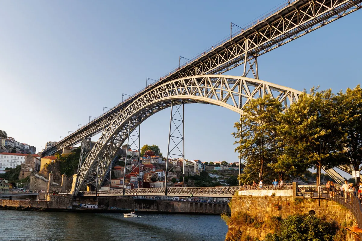 Dom Luis I Bridge across the Douro at sunset