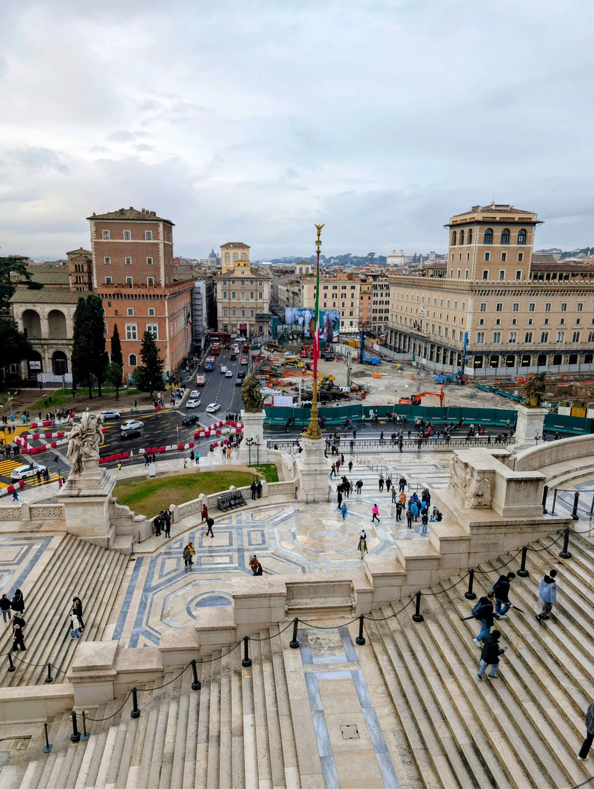 Piazza Venezia and historic streets in Rome
