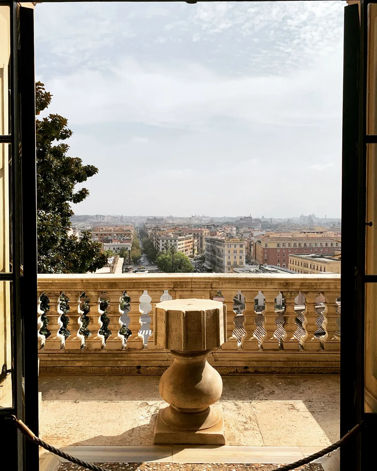 Rome rooftops seen from a terrace