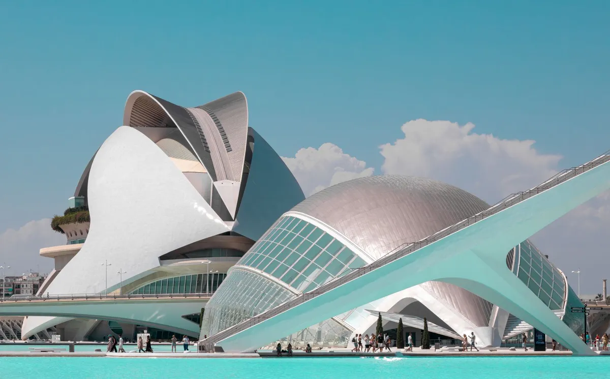 Modern architecture at the City of Arts and Sciences in Valencia